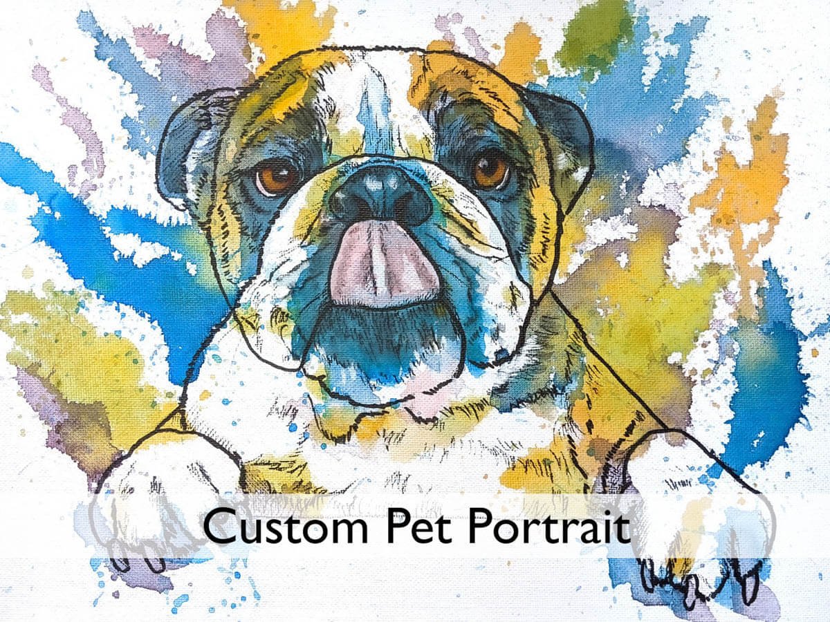 Made to Order Custom Pet retailer Portrait Painting on Canvas from Photo, Dog Portrait Hand Painted with Acrylic